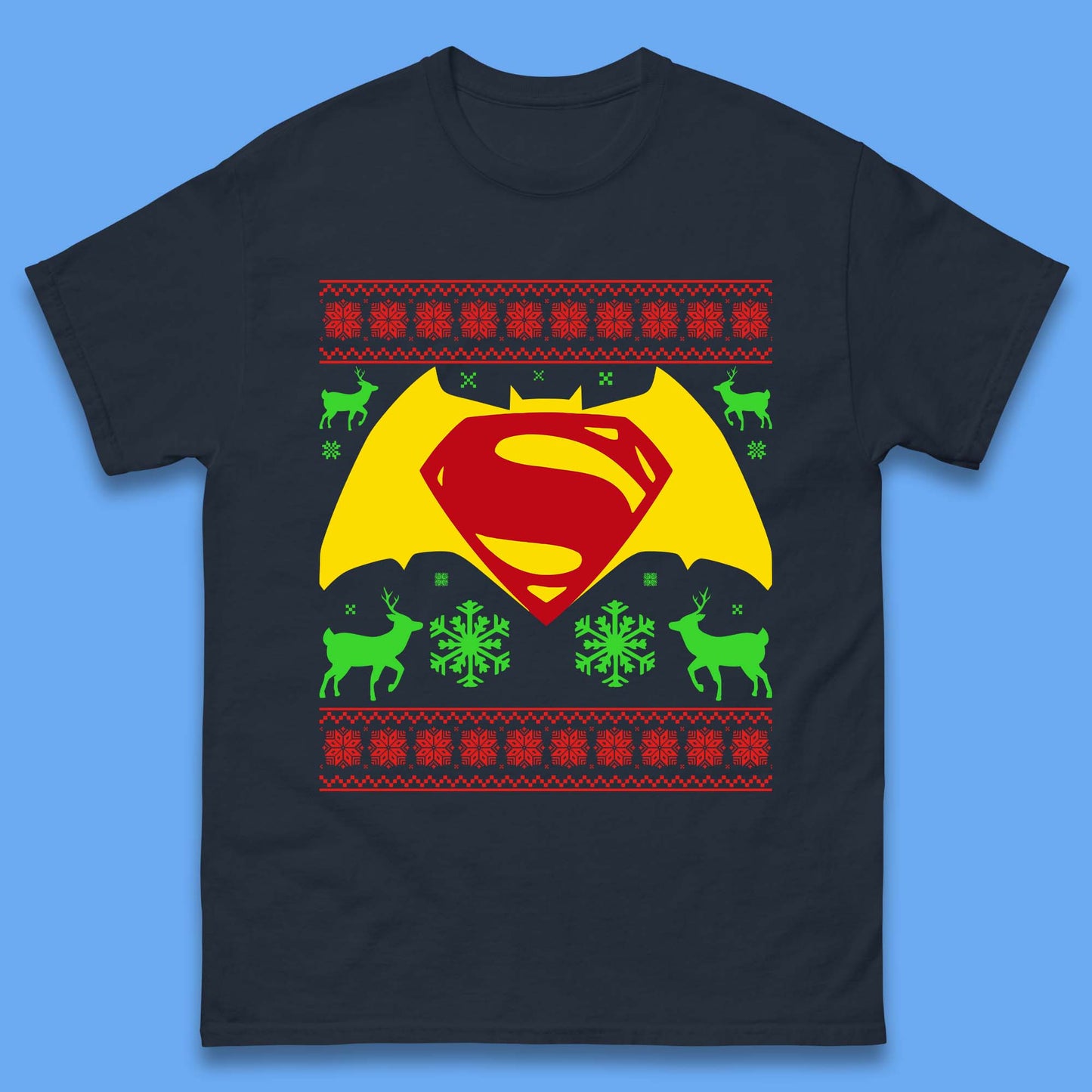 Batman V Superman Christmas Mens T-Shirt