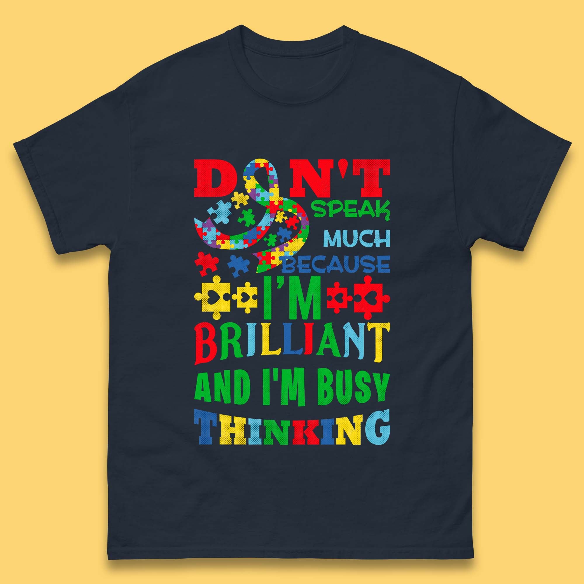 Autism Busy Thinking Mens T-Shirt