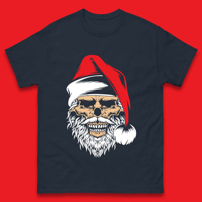christmas gothic skull santa hat t shirt