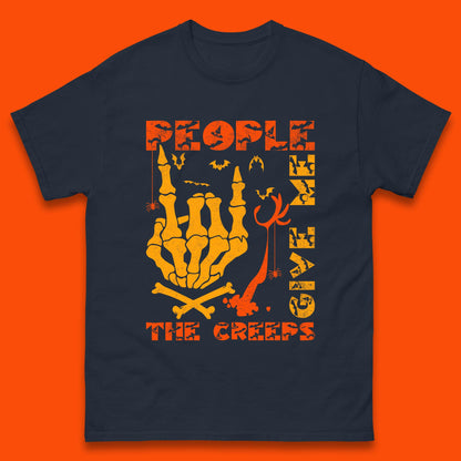 People Give Me The Creep Skeleton Hand Halloween Spooky Creepy Season Mens Tee Top