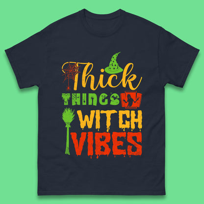Thick Things Witch Vibes Halloween Magic Spooky Witches Witchcraft Mens Tee Top