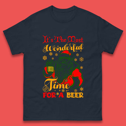 santa drinking beer t shirt