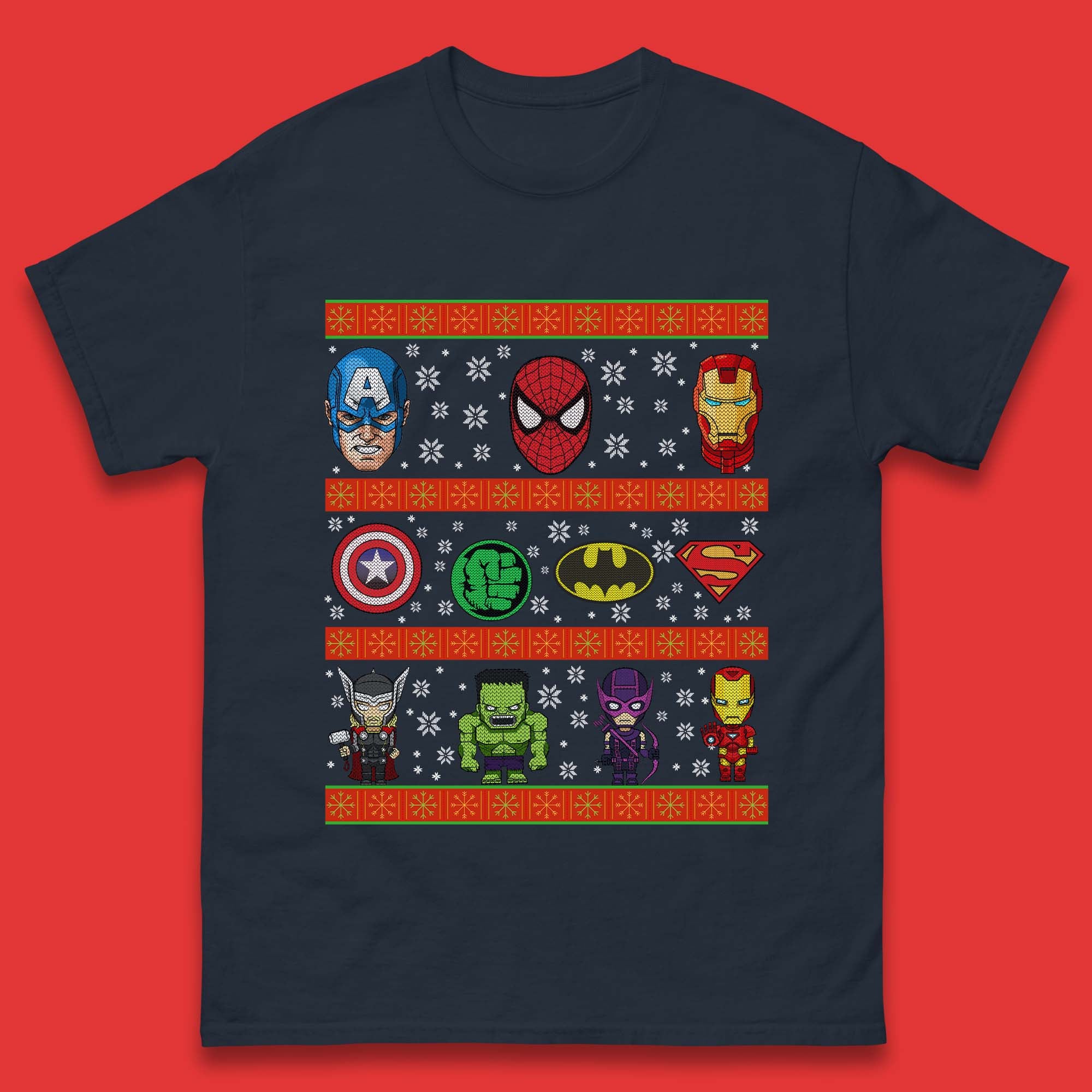 Avengers Superhero Christmas Mens T-Shirt