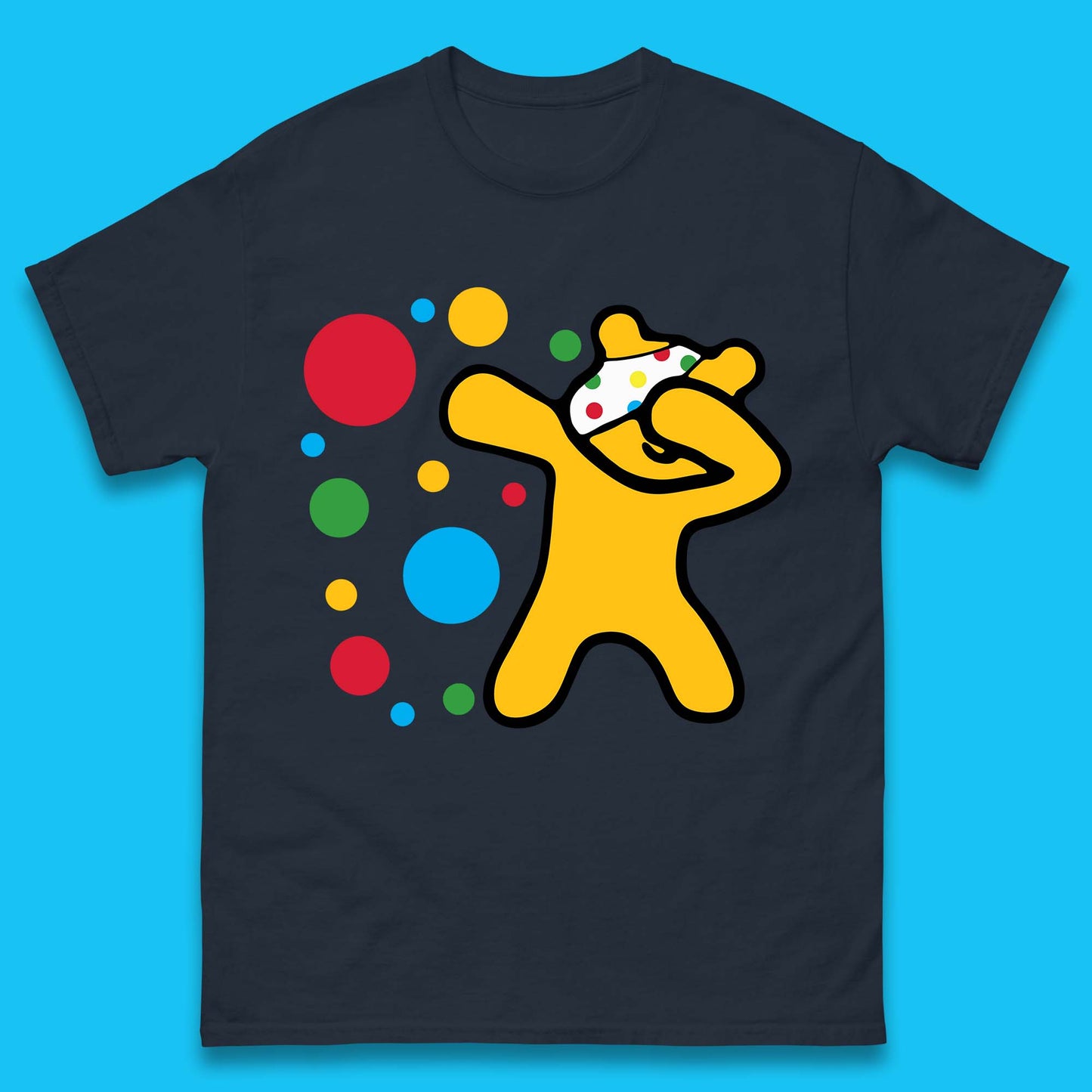 Dabbing Spotty Pudsey Bear Children In Need Dab Dance Spotty Day Donation Mens Tee Top