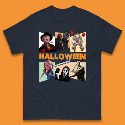 Halloween Horror Nights Horror Movie Characters Halloween Villians Serial Killers Mens Tee Top