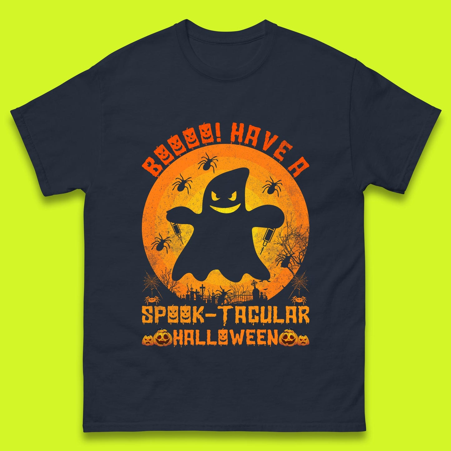Boo Have A Spook Tacular Halloween Boo Ghost Horror Scary Spooky Season Mens Tee Top