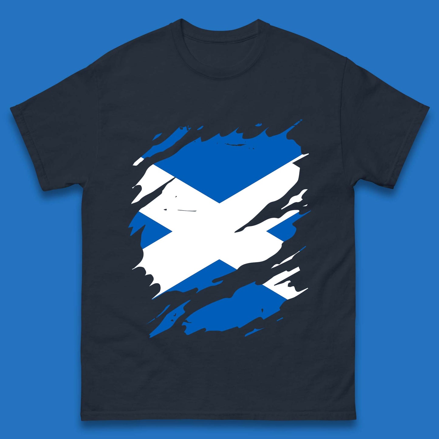 Scotland Flag Torn Effect Unisex T-Shirt