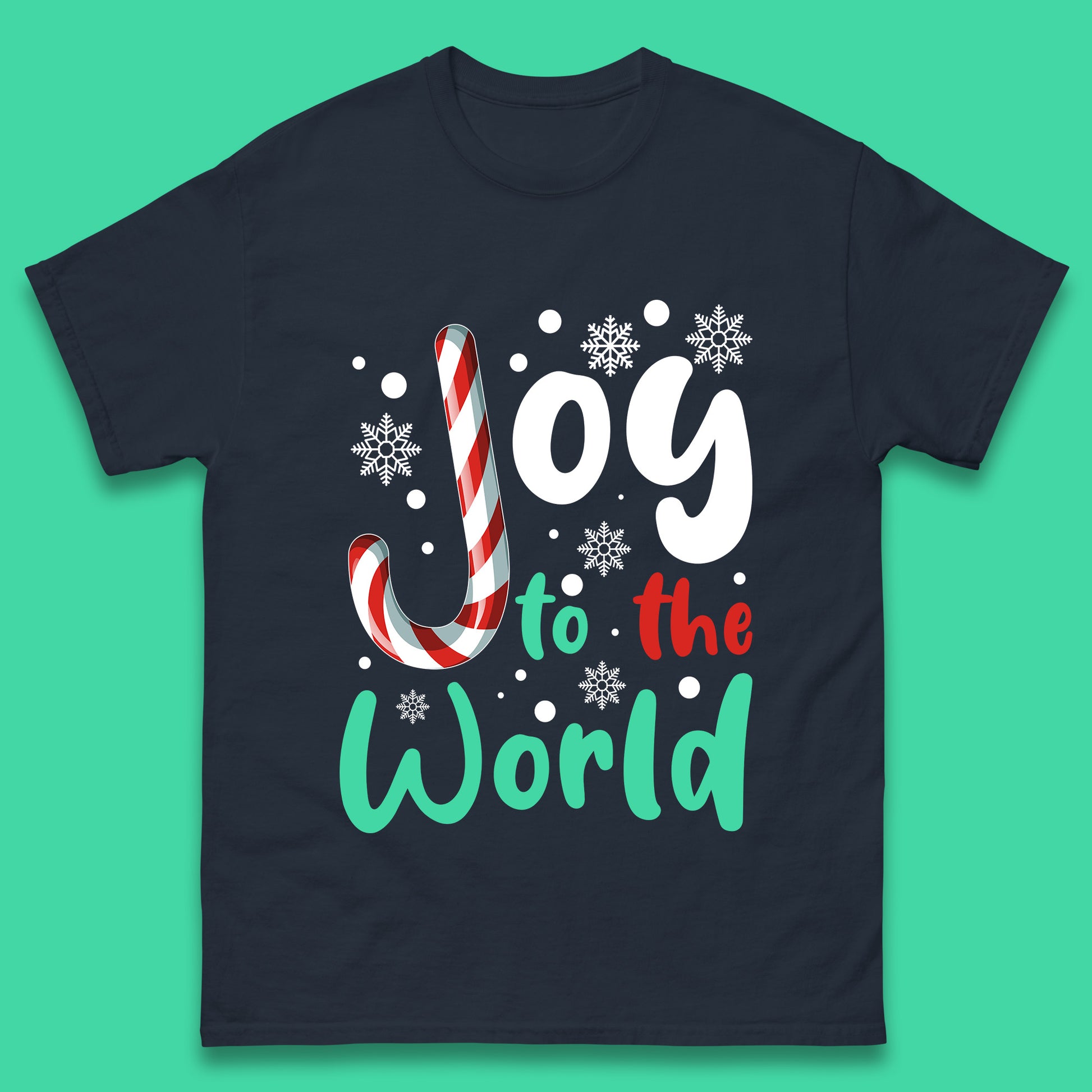 joy to the world christmas candy cane t shirt