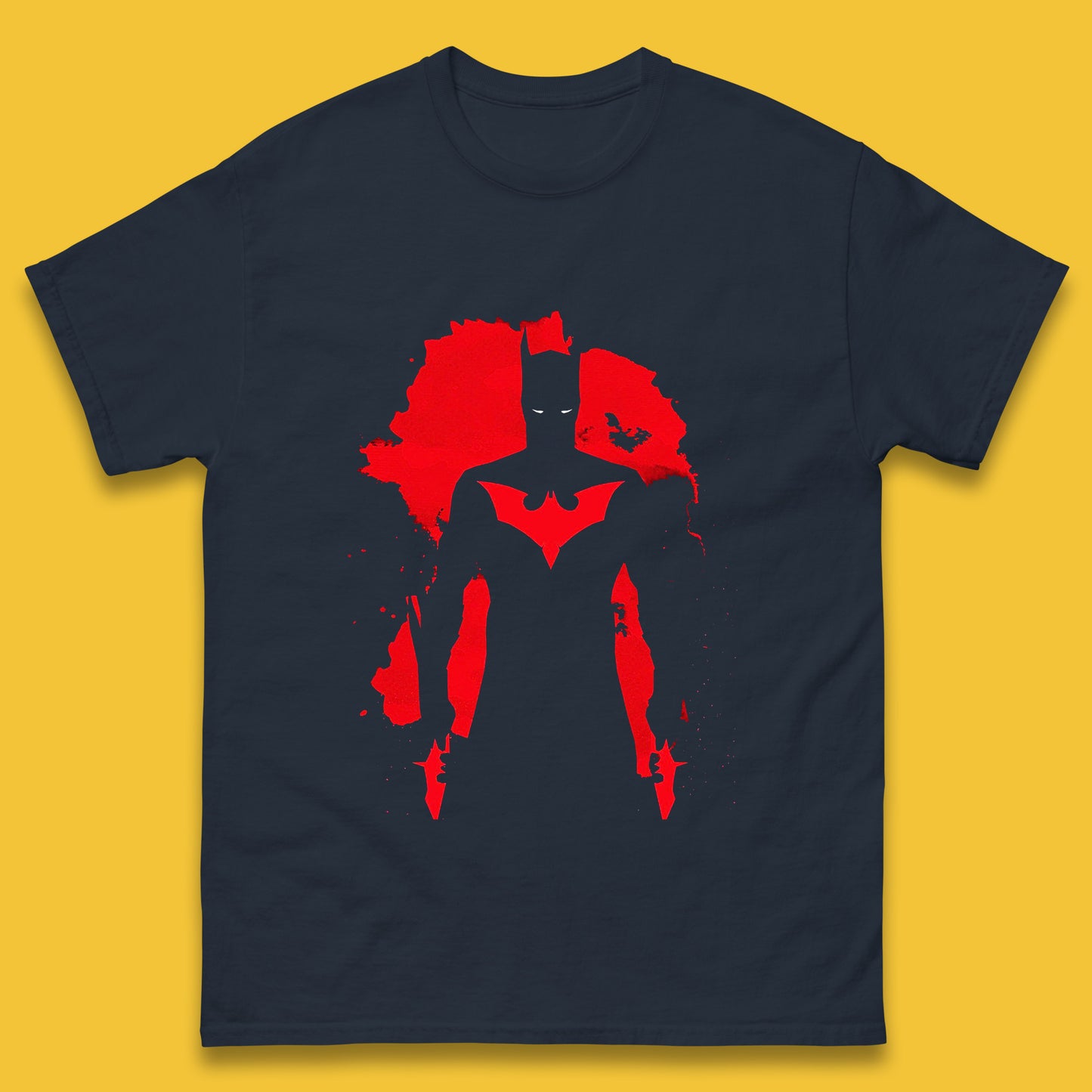 Batman Beyond Rises As A Warrior Of Justice Distressed Portrait Art DC Comics Superhero Mens Tee Top