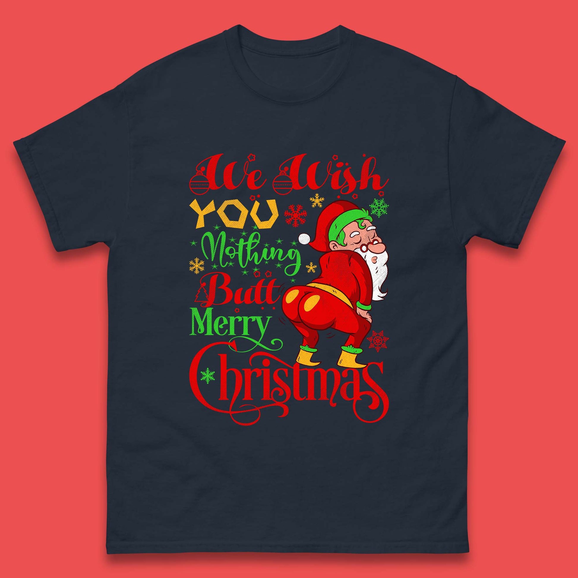 Funny Rude Chrinaughty santa christmas t shirtstmas T-Shirt