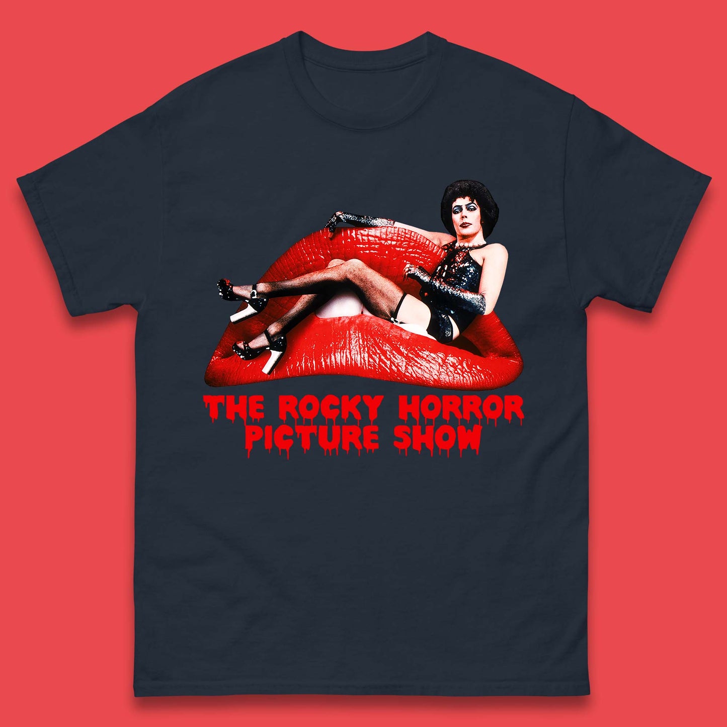 The Rocky Horror Show Halloween Horror Movie Red Lips Mens Tee Top