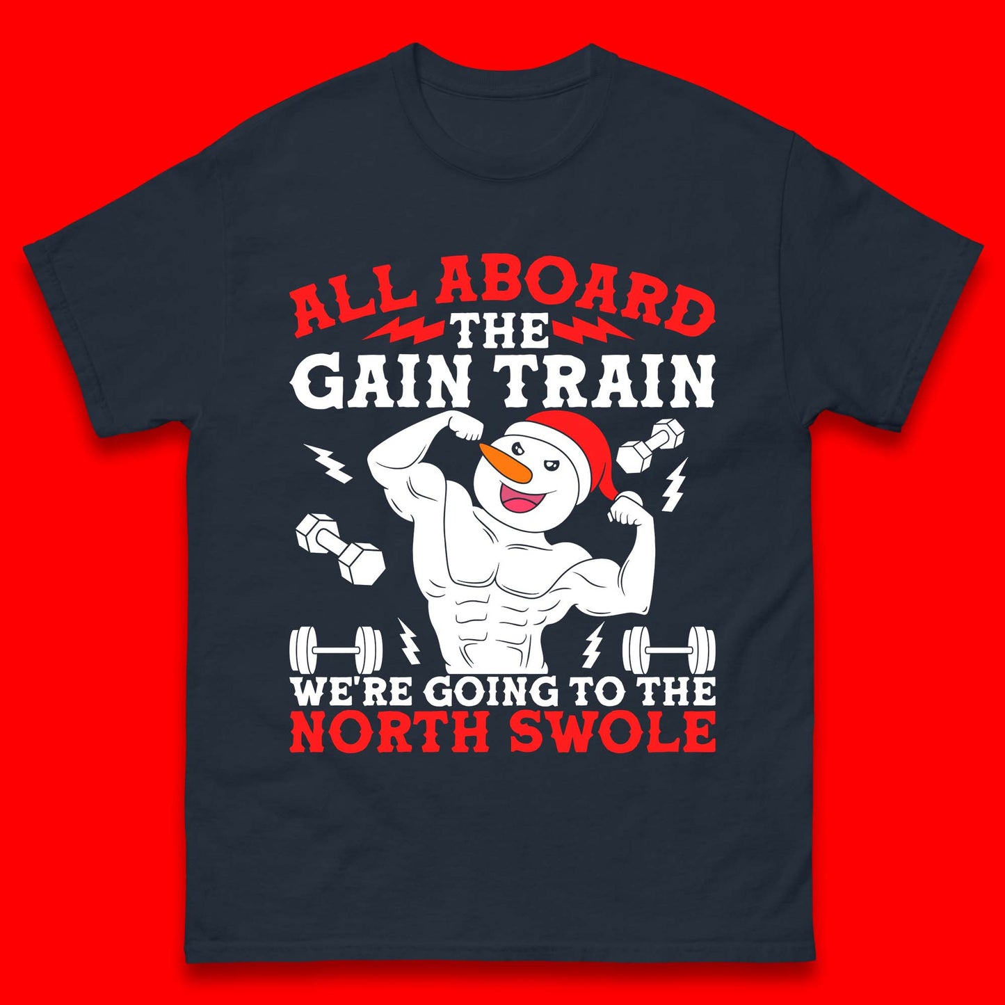 North Swole Snowman Christmas Gym Mens T-Shirt