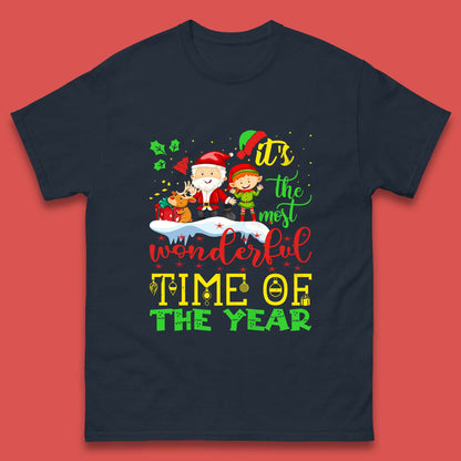 santa reindeer and elf t shirt