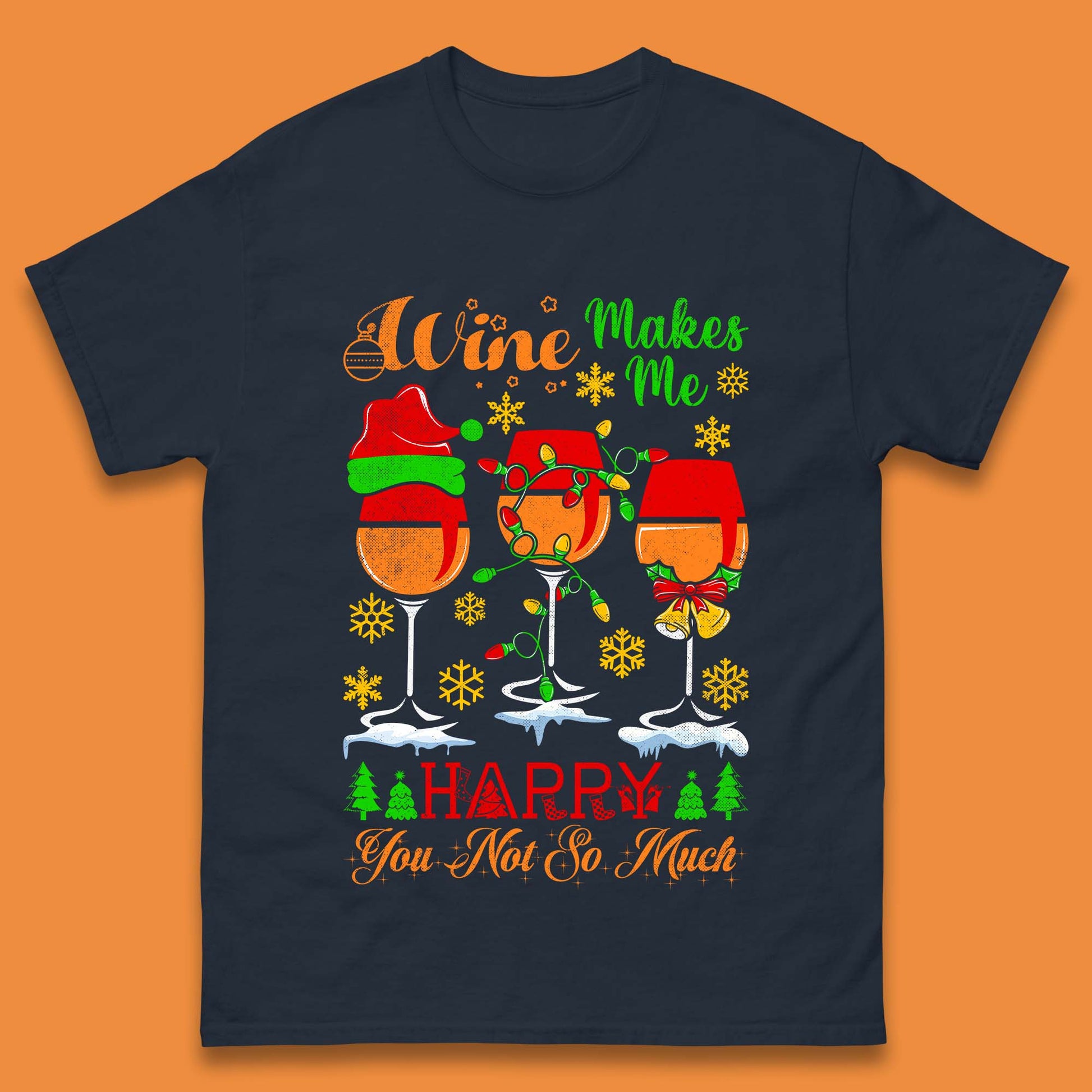 wine glasses christmas t shirt