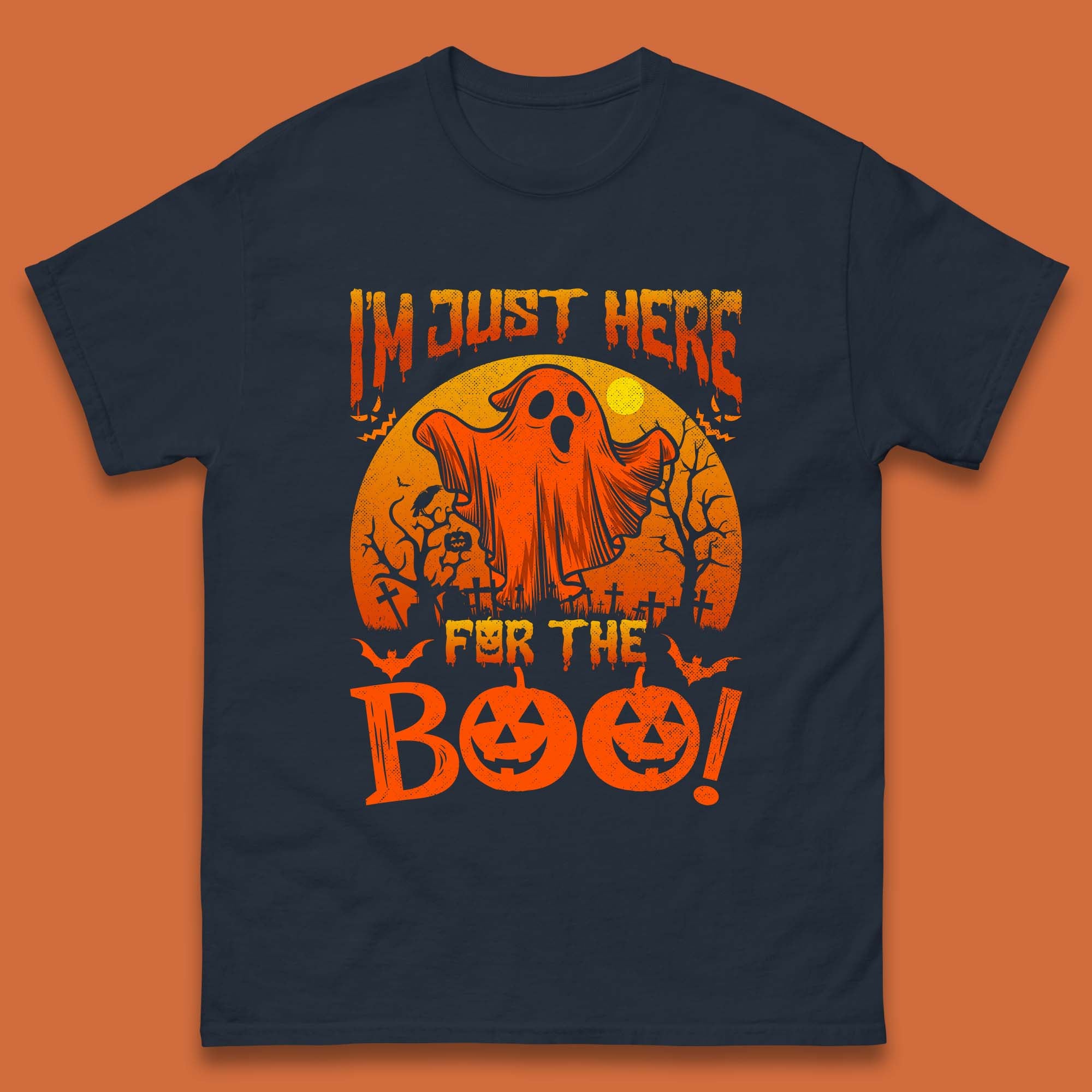 I'm Here For The Boo Halloween Horror Scary Boo Ghost Spooky Season Mens Tee Top