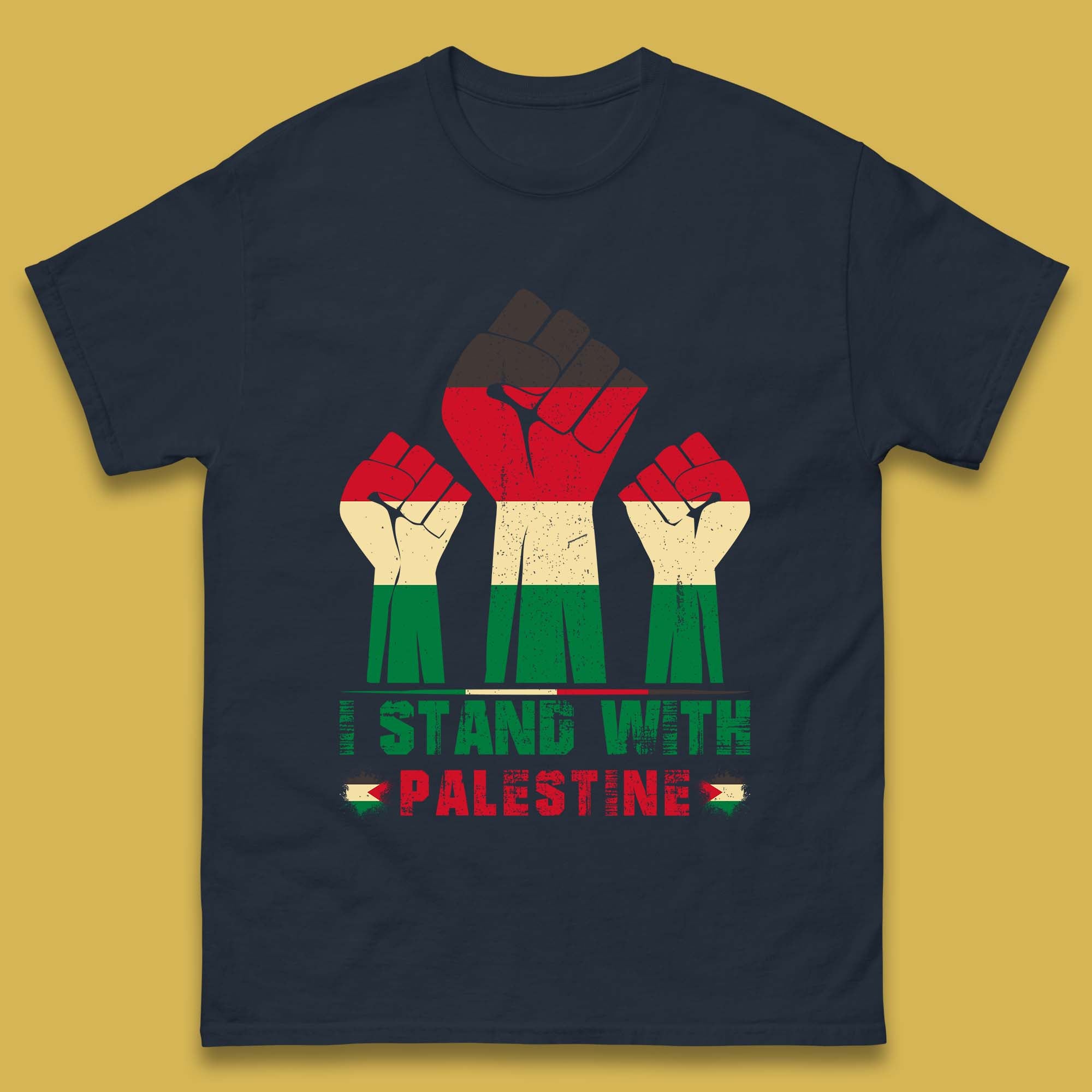 I Stand With Palestine Freedom Protest Fist Support Palestine Save Gaza Mens Tee Top