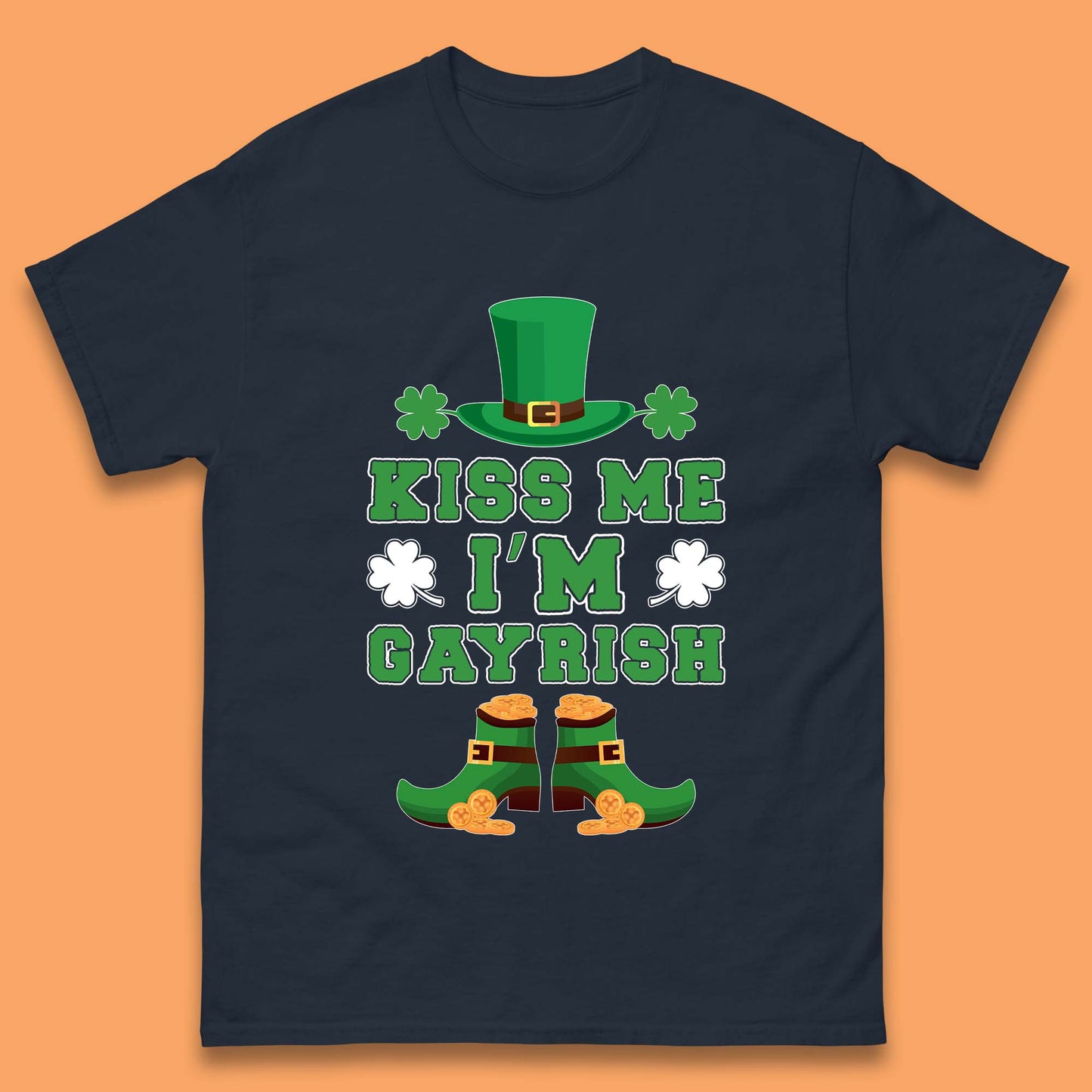 Kiss Me I'm Gayrish Mens T-Shirt