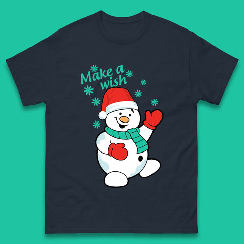 Make A Wish Snowman Christmas Mens T-Shirt