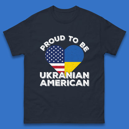 Proud To Be Ukrainian American Patriotic Ukraine And USA Ukrainian Flag Mens Tee Top