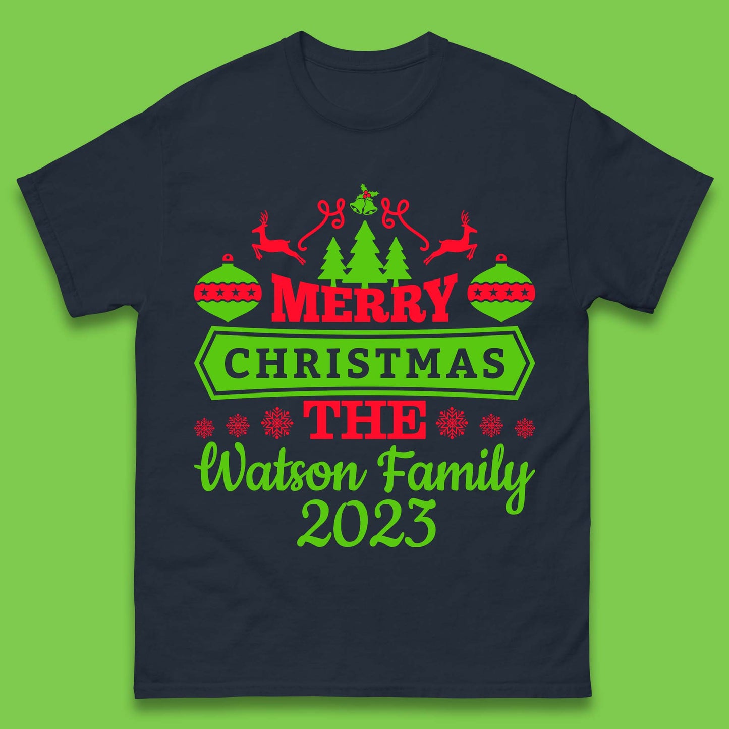 Personalised Family Christmas Mens T-Shirt