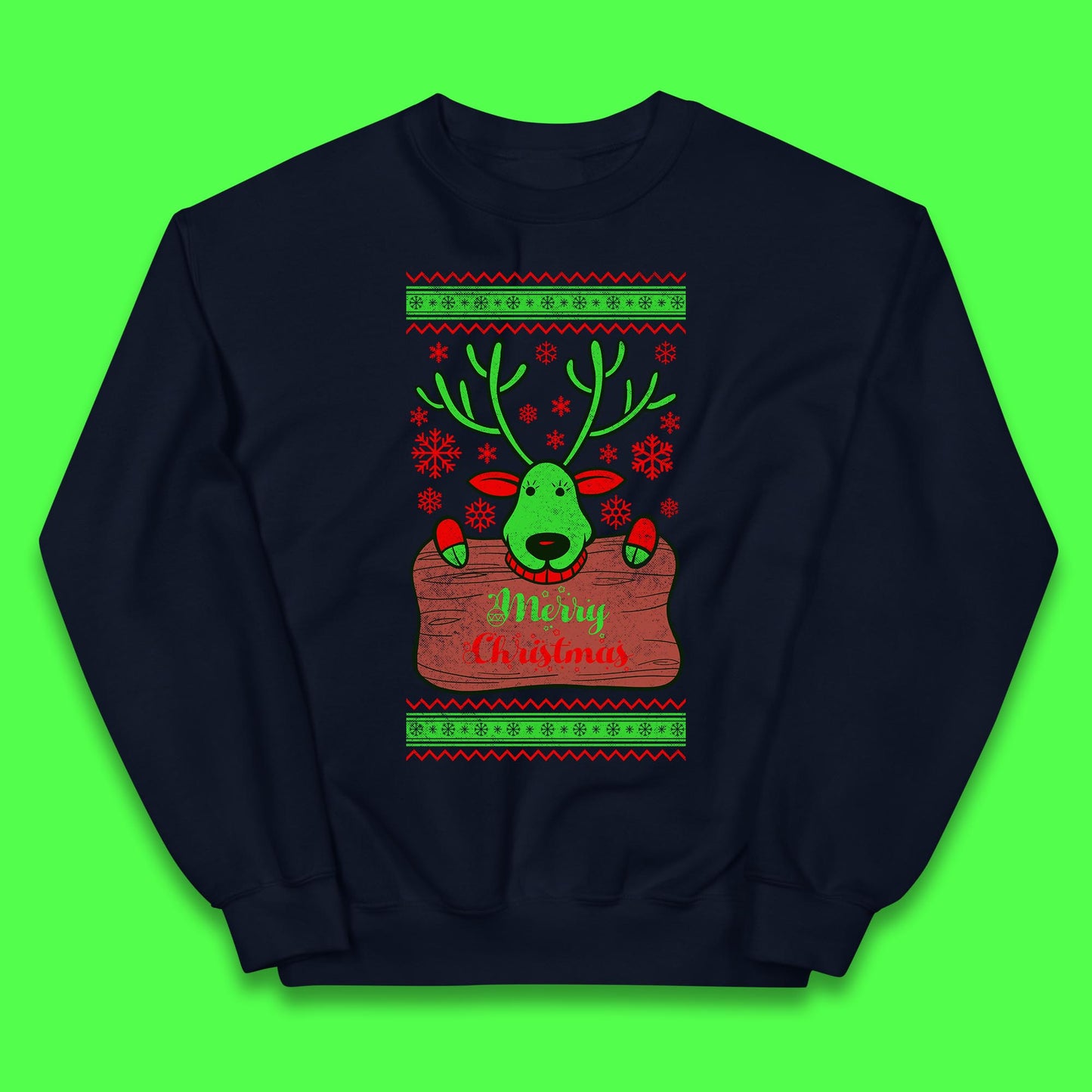 merry christmas reindeer jumper
