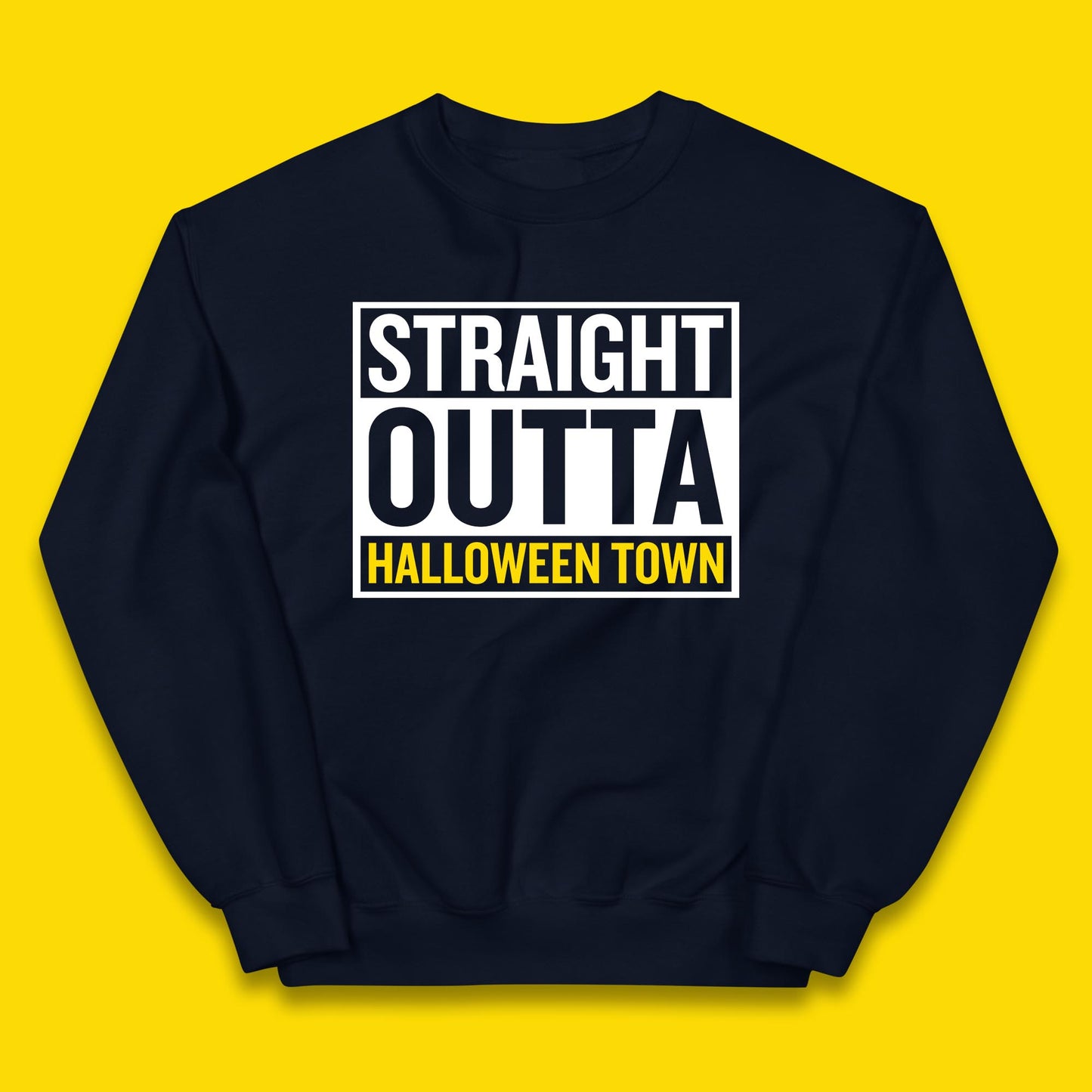 Straight Outta Halloween Town Horror Scary Spooky Season Kids Jumper