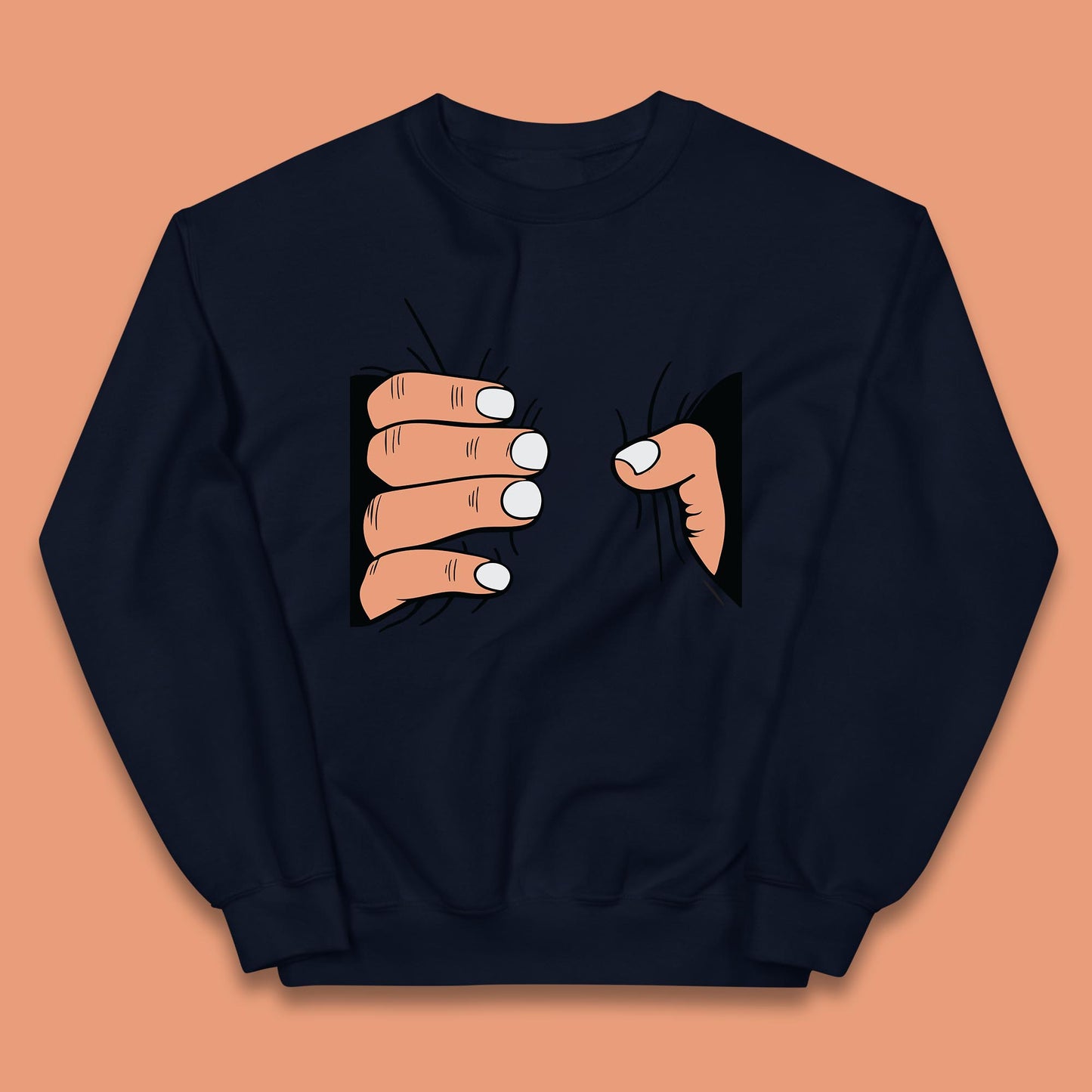 Crushing Handshake Big Hand Squeezing Funny Hand Grabbing Photographic Kids Jumper