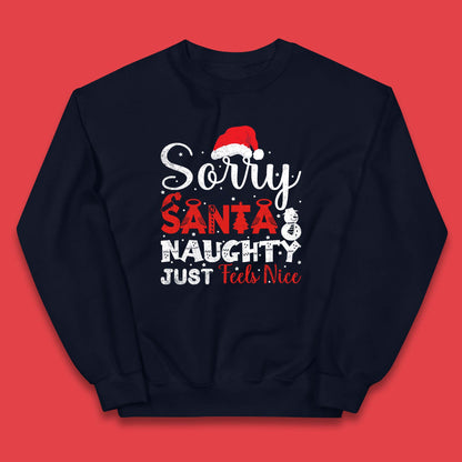 santa naughty christmas kids jumper