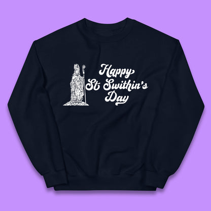 Happy St. Swithin's Day Swithun Weather Folklore Saint Swithun's Day Kids Jumper