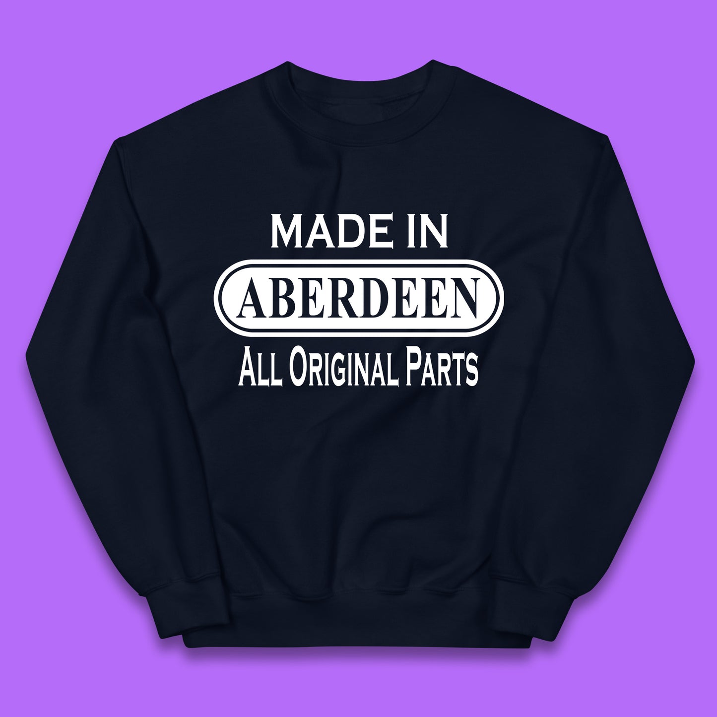 Made In Aberdeen All Original Parts Vintage Retro Birthday City In Scotland Gift Kids Jumper