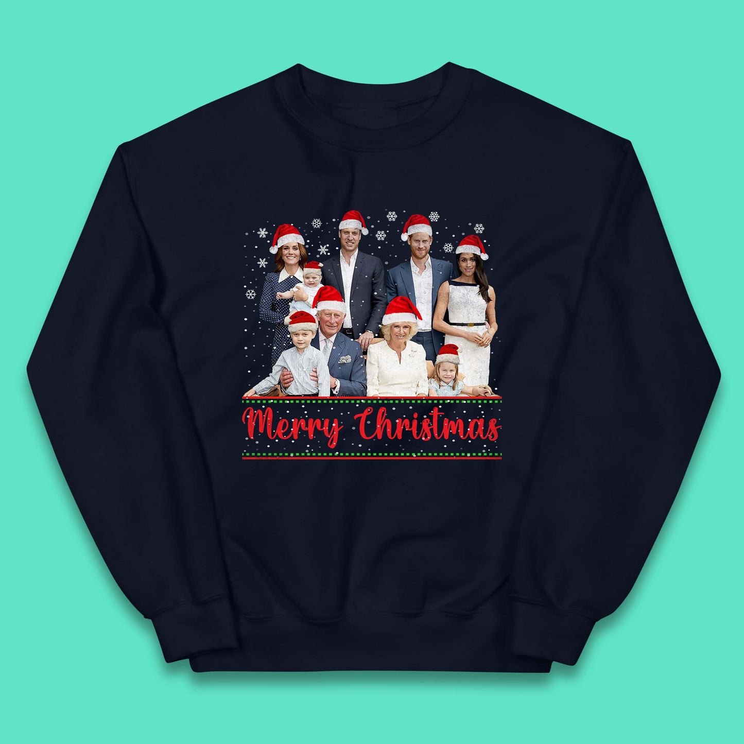 British Royal Family Succession Christmas Kids Jumper