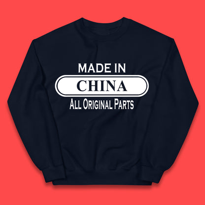 Made In China All Original Parts Vintage Retro Birthday Chinatown City of Westminster, London Gift Kids Jumper