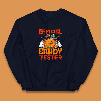 Official Candy Tester Halloween Trick Or Treat Funny Halloween Party Kids Jumper