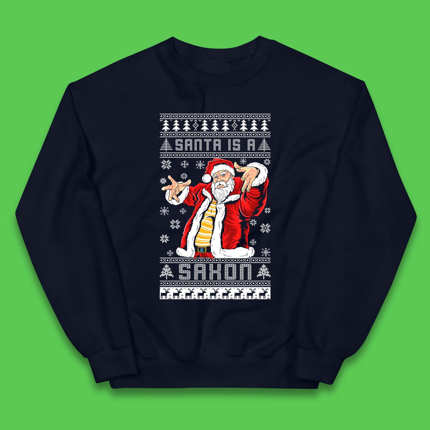 Santa is A Saxon Christmas Kids Jumper
