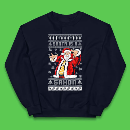 Santa is A Saxon Christmas Kids Jumper