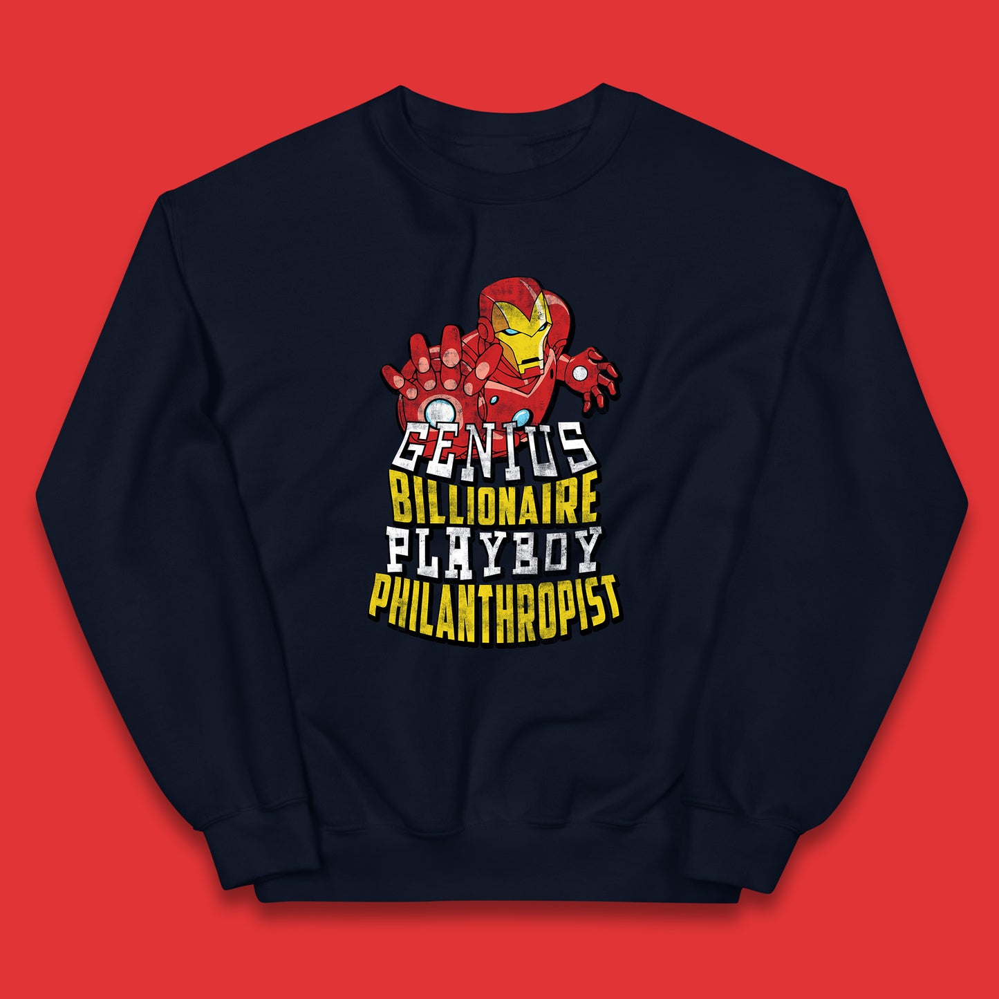 Tony Stark Quote Genius Billionaire Playboy Philanthropist Marvel Avenger Iron Man Superhero Movie Character Kids Jumper