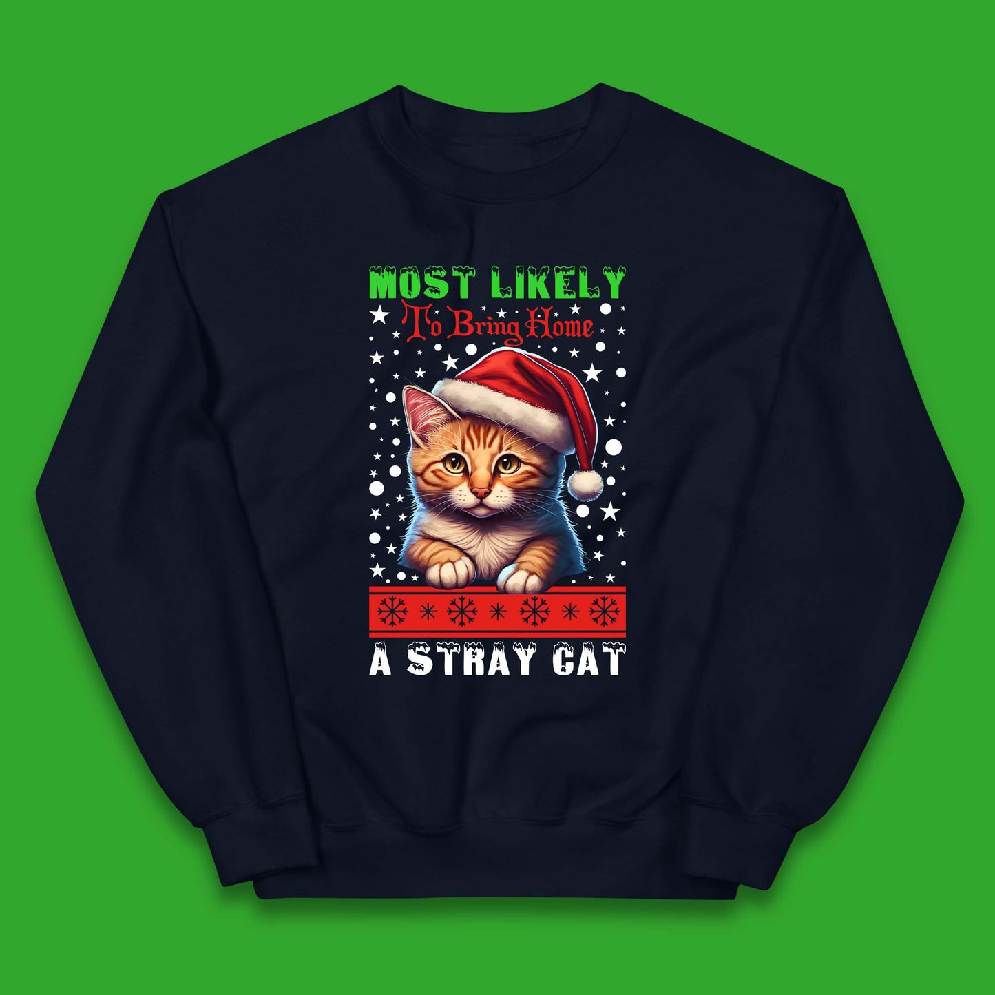 Stray Cat Christmas Kids Jumper