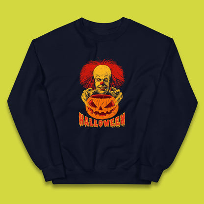 Pennywise Clown Hands Halloween Pumpkin IT Pennywise Clown Horror Movie Fictional Character Kids Jumper