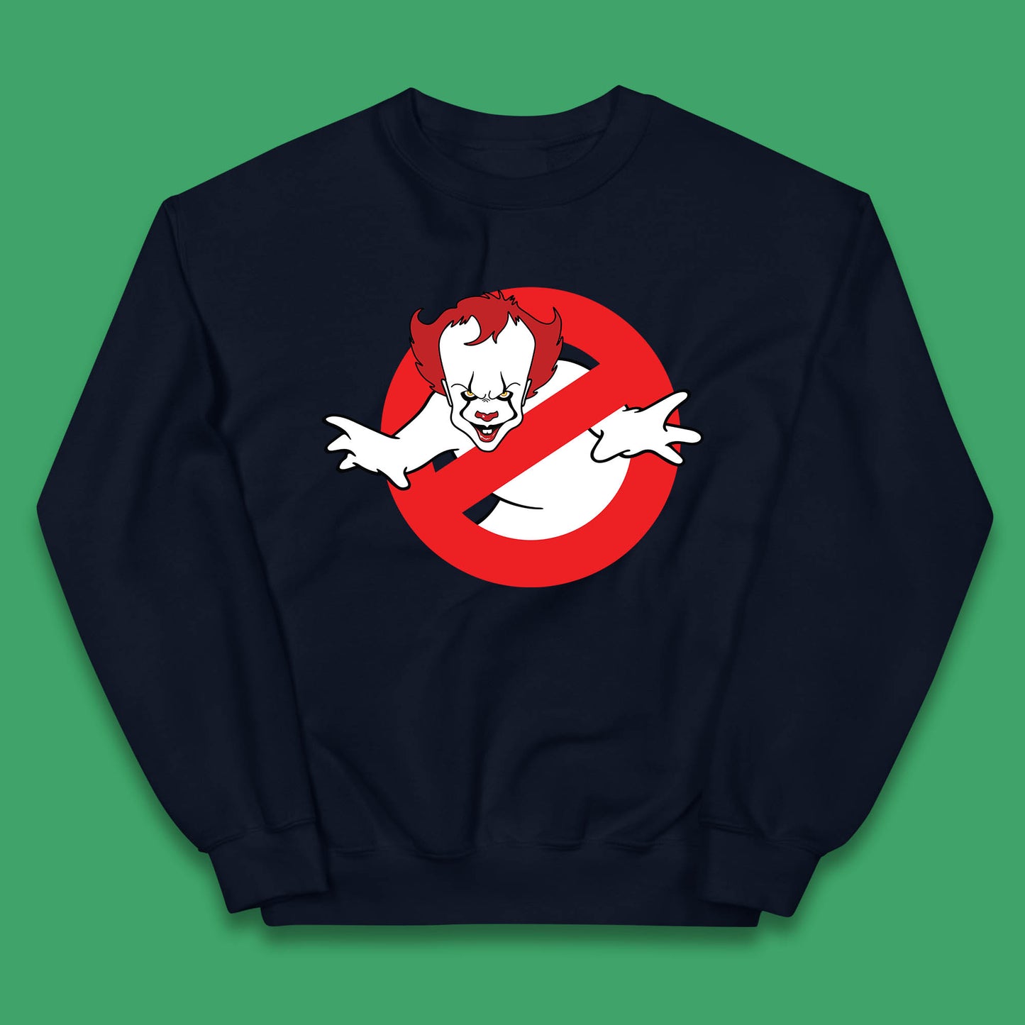 The Real Ghostbusters No Ghost Halloween IT Pennywise Clown Movie Mashup Parody Kids Jumper