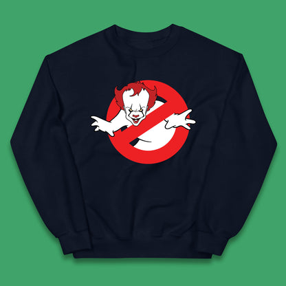 The Real Ghostbusters No Ghost Halloween IT Pennywise Clown Movie Mashup Parody Kids Jumper