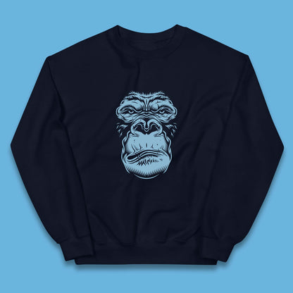 Angry Gorilla Face Scary Wild Angry Monkey Kids Jumper