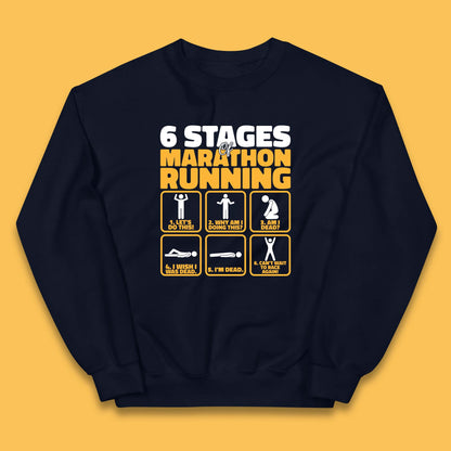 6 Stages Of Marathon Running  Athletics Runner Kids Jumper