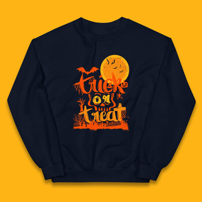 Trick Or Treat Happy Halloween Horror Scary Spooky Season Halloween Vibes Kids Jumper