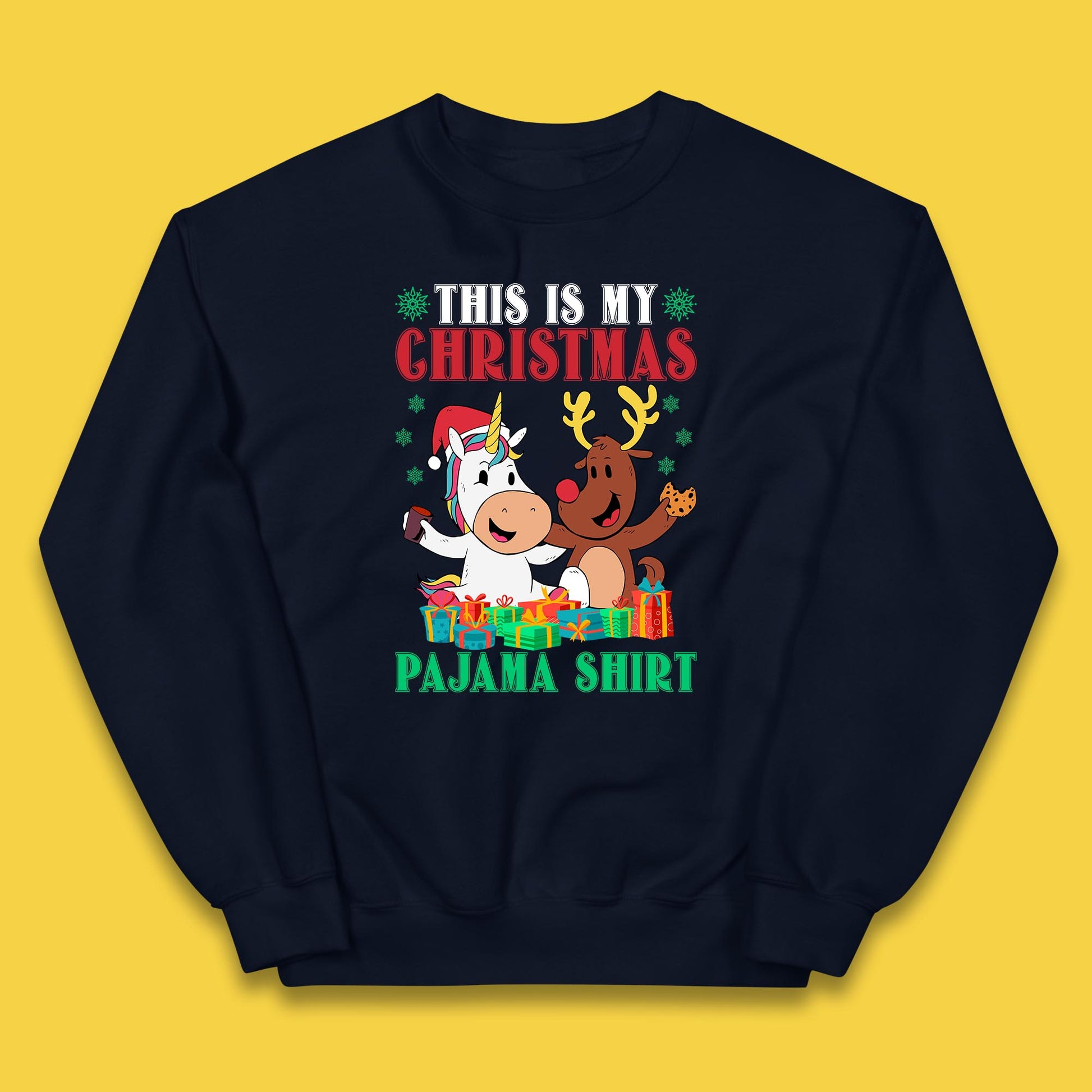 christmas unicorn reindeer jumper