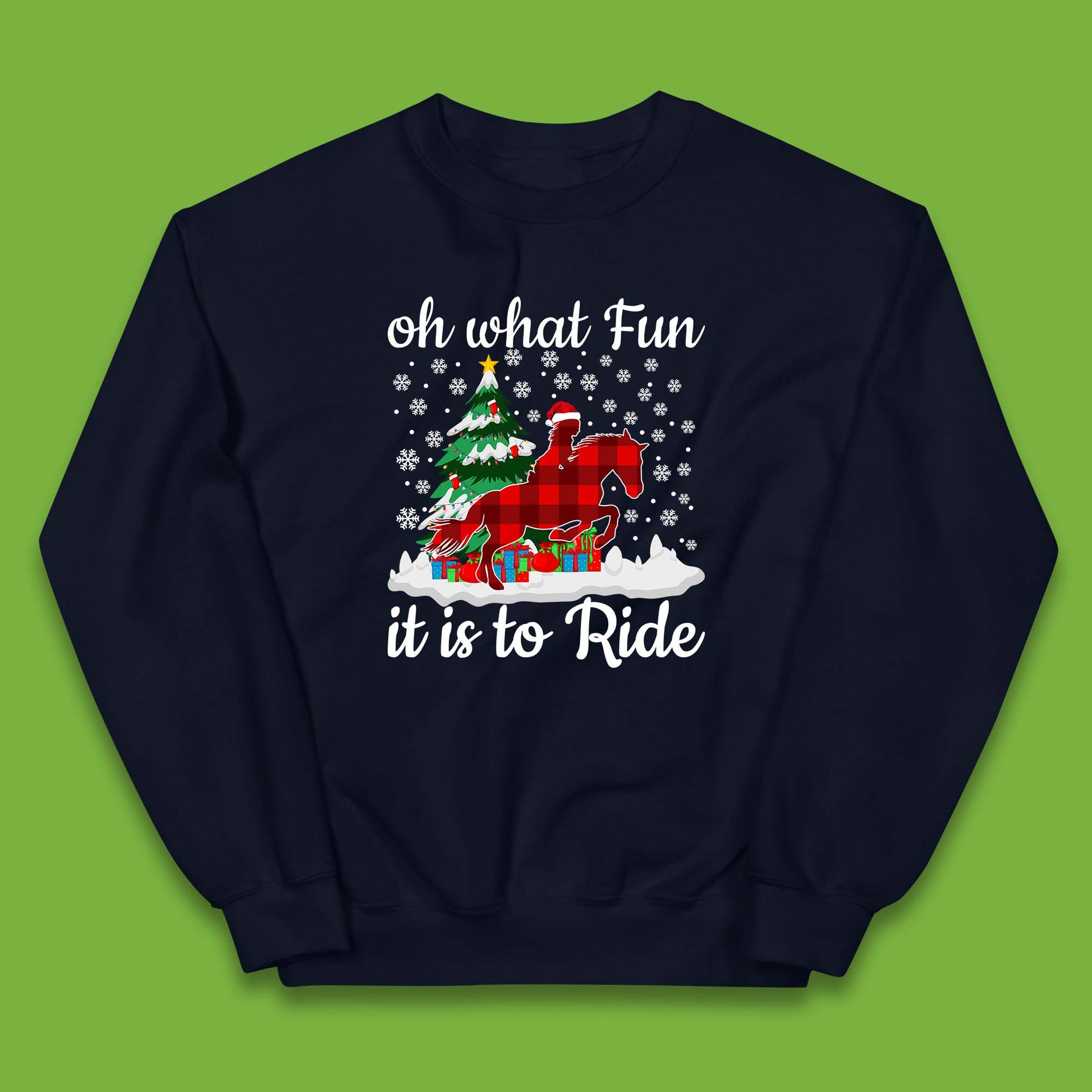 horse riding christmas kids jumper