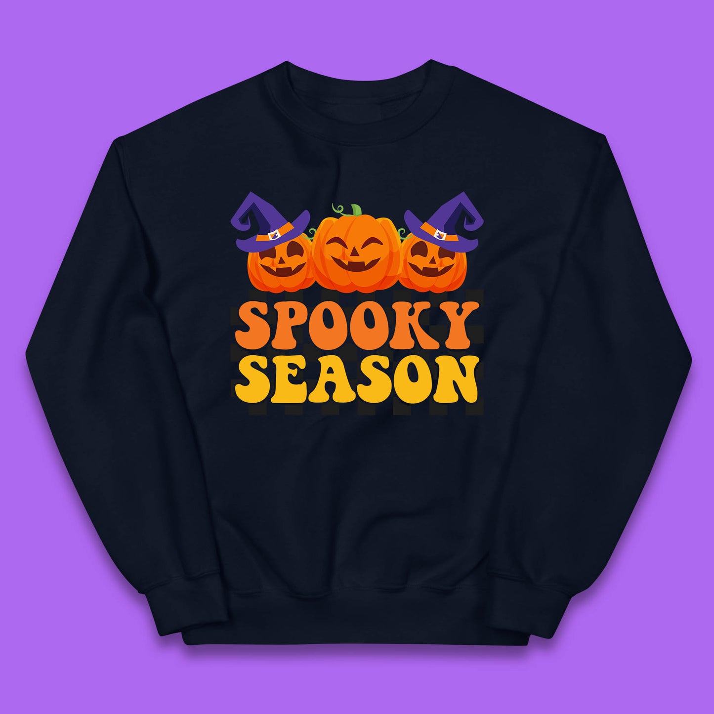 Spooky Season Halloween Jack-O-Lantern Pumpkins Spooky Vibes Kids Jumper