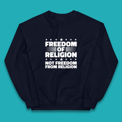 Freedom Of Religion Not Freedom From Religion Separation Of Church Of State Anti-Fascist Kids Jumper