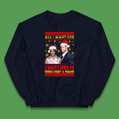 Prince Harry & Meghan Christmas Kids Jumper