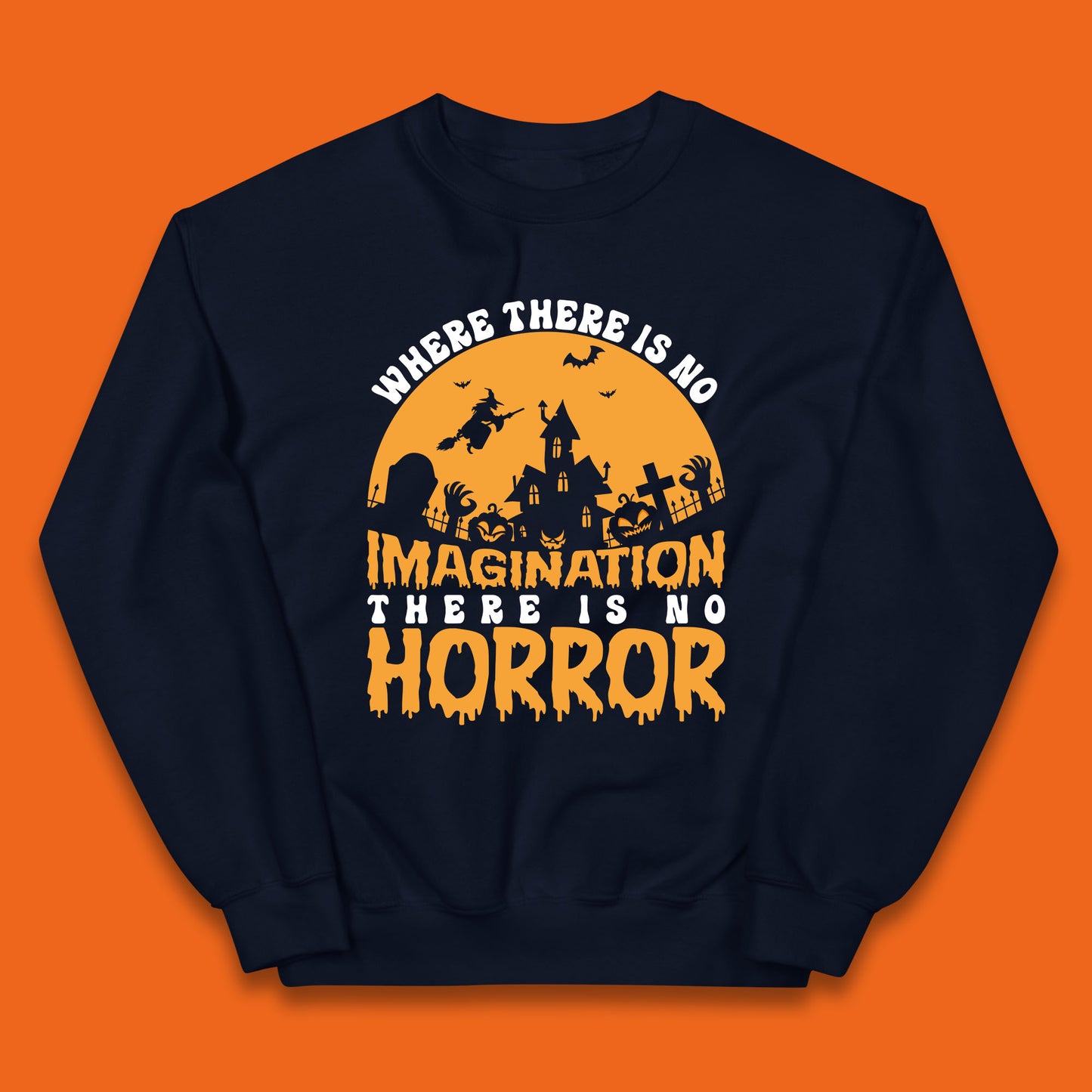 Where There Is No Imagination There Is No Horror Halloween Quote By Sir Arthur Conan Doyle Kids Jumper