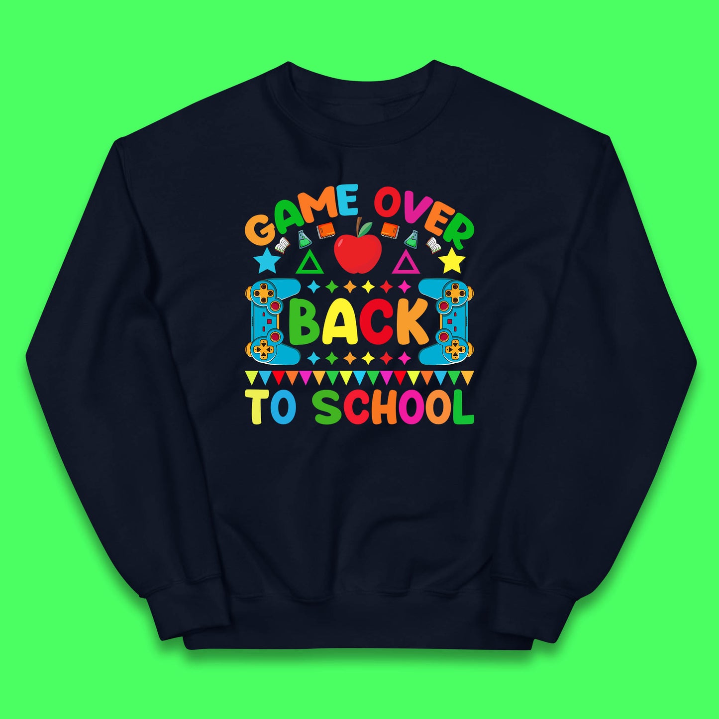 Game Over Back To School Gaming Lover Kids Gift Colorful Retro Kids Costume Kids Jumper